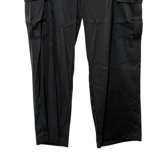 DKNY JEANS WOMENS STRETCH SATIN CARGO WIDE-LEG PANTS BLACK SIZE 16 NEW - Picture 7 of 14